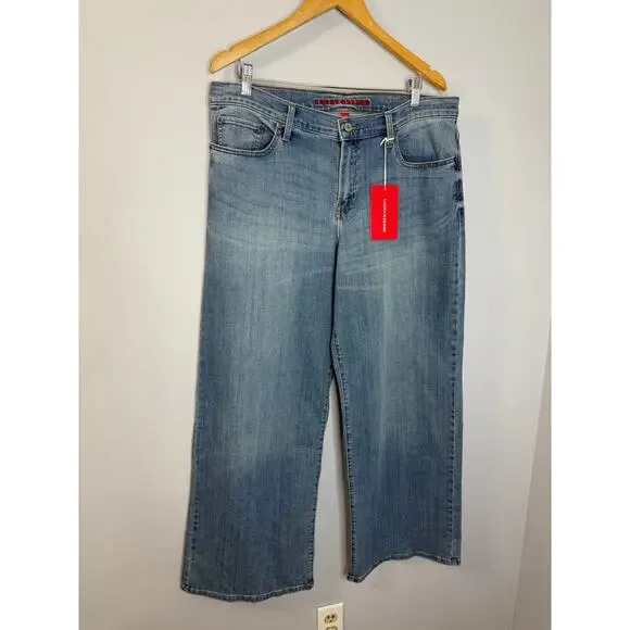 Lucky Brand Mid Rise Sweet Wide Leg Jeans Women's 14/32 Moonlit Mist Wash New - Picture 15 of 15